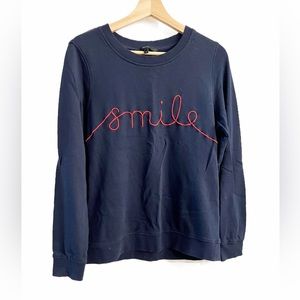M - Vero Moda - Navy Blue, Smile Crew Neck Sweatshirt